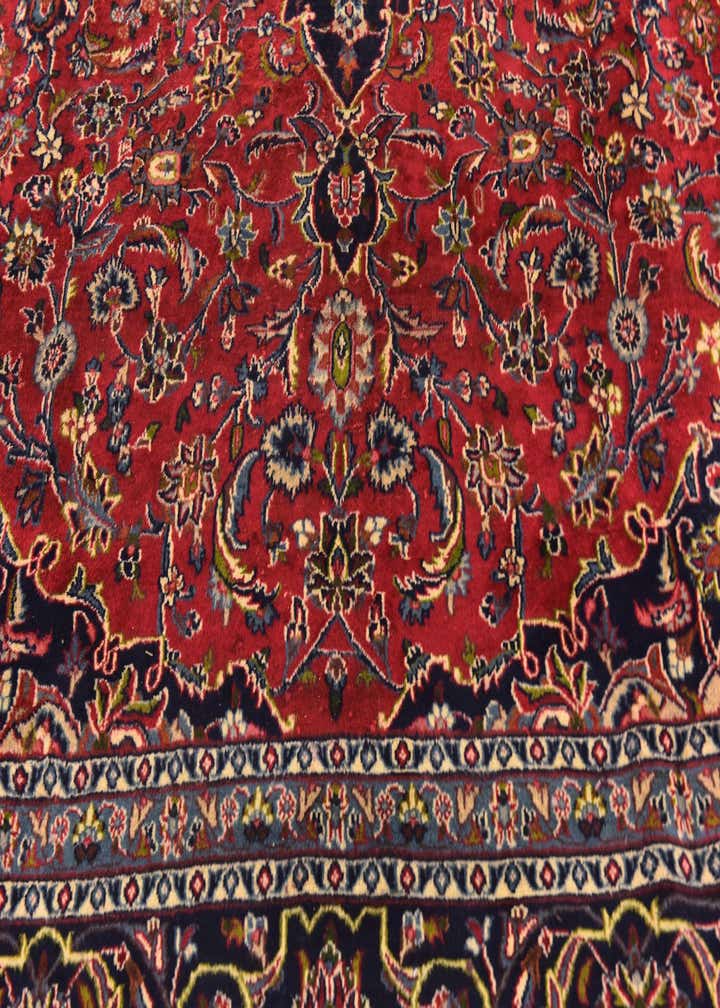 9' 9 x 12' 8 Hand Knotted Mashad Persian Wool Rug