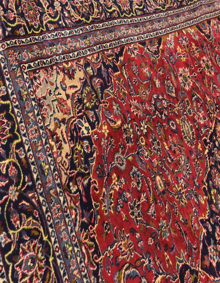 Detail image of 9' 9 x 12' 8 Hand Knotted Mashad Persian Wool Rug