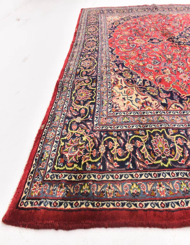 Detail image of 9' 9 x 12' 8  Hand Knotted Mashad Persian Wool Rug