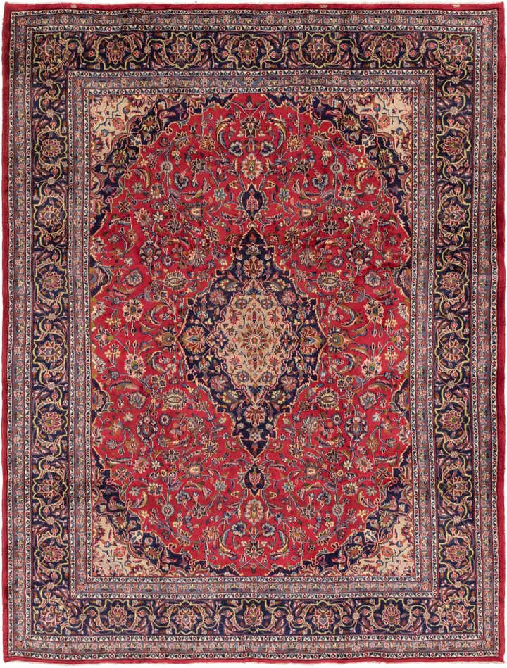 9' 9 x 12' 8 Hand Knotted Mashad Persian Wool Rug