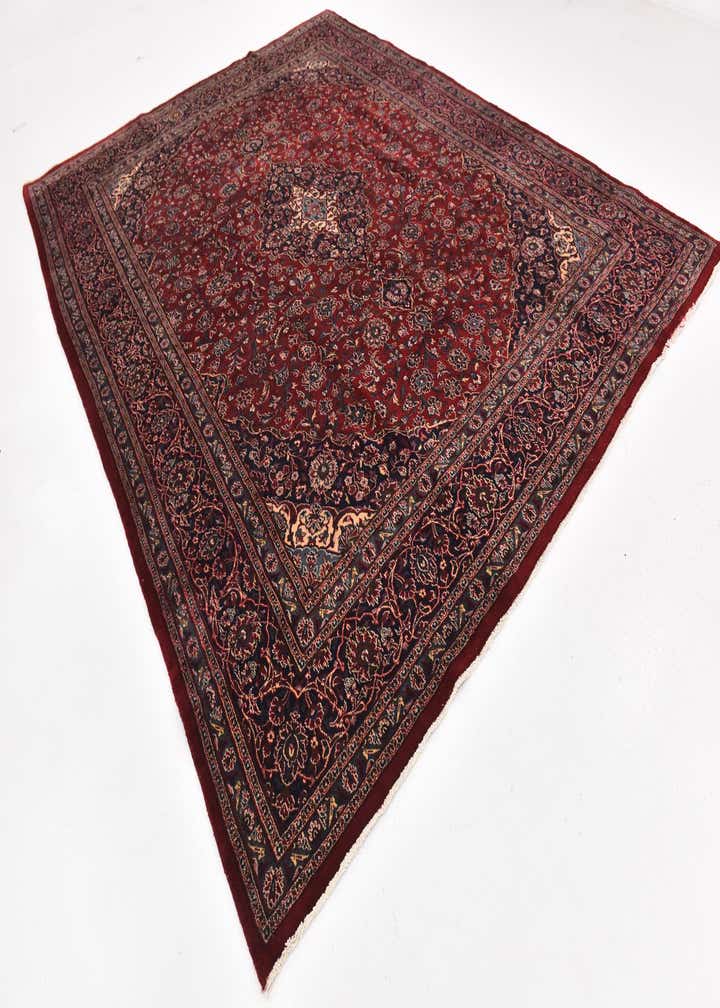 9' 10 x 12' 6 Hand Knotted Mashad Persian Wool Rug