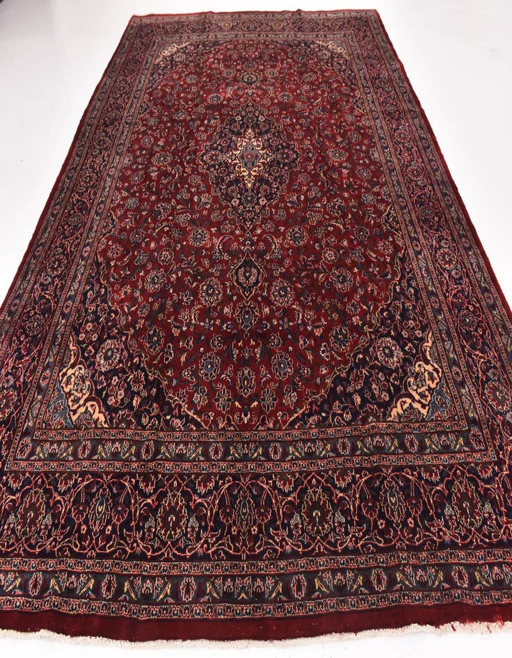 Detail image of 9' 10 x 12' 6 Hand Knotted Mashad Persian Wool Rug