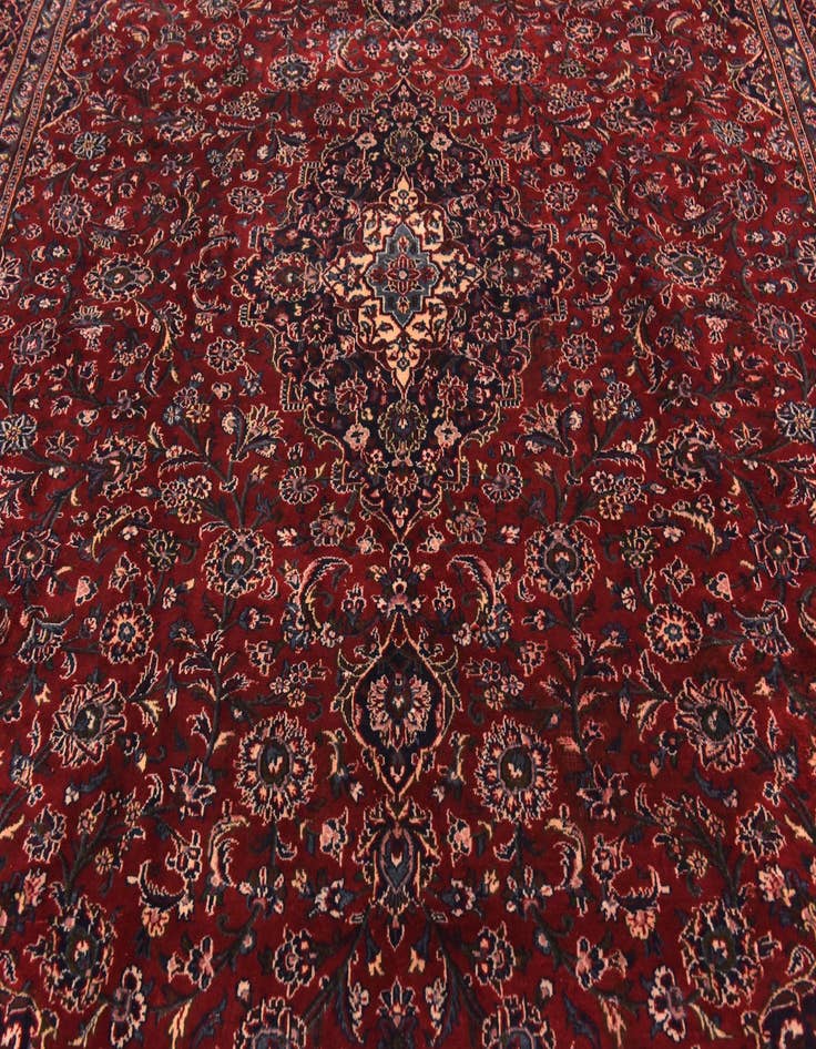 Detail image of 9' 10 x 12' 6 Hand Knotted Mashad Persian Wool Rug