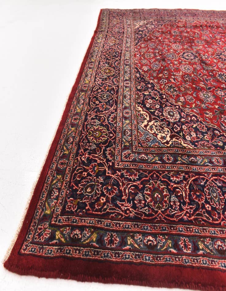 Detail image of 9' 10 x 12' 6 Hand Knotted Mashad Persian Wool Rug