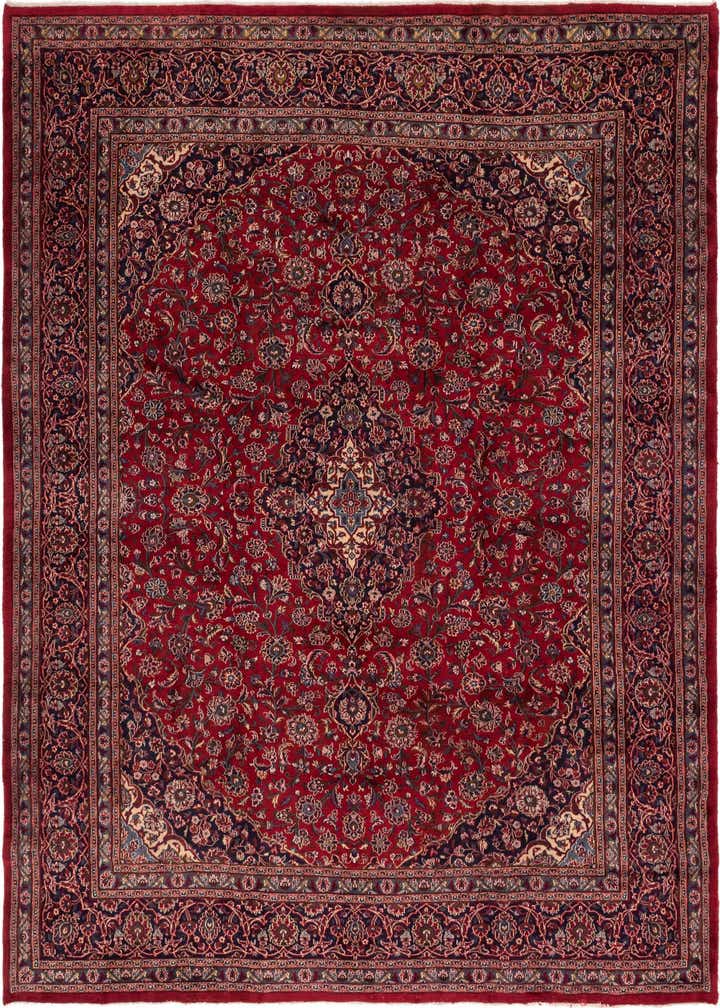 9' 10 x 12' 6 Hand Knotted Mashad Persian Wool Rug