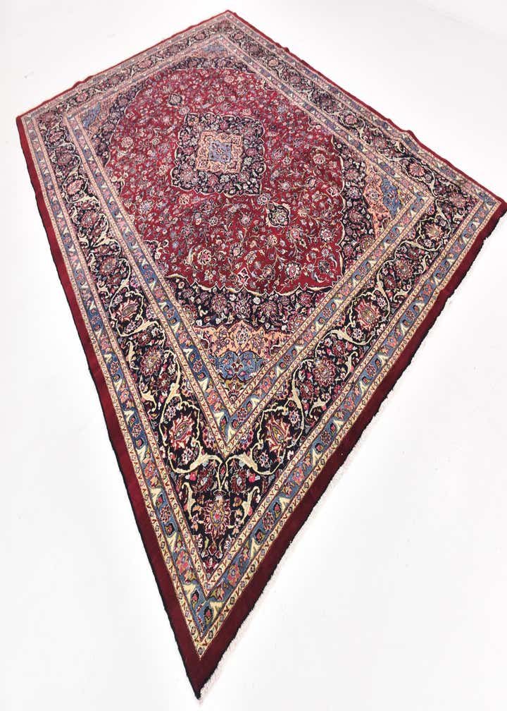 9' 7 x 13' 6 Hand Knotted Mashad Persian Wool Rug