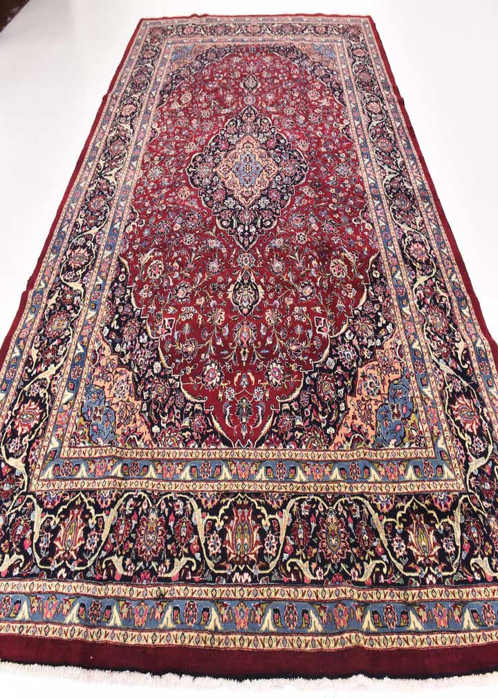 9' 7 x 13' 6 Hand Knotted Mashad Persian Wool Rug