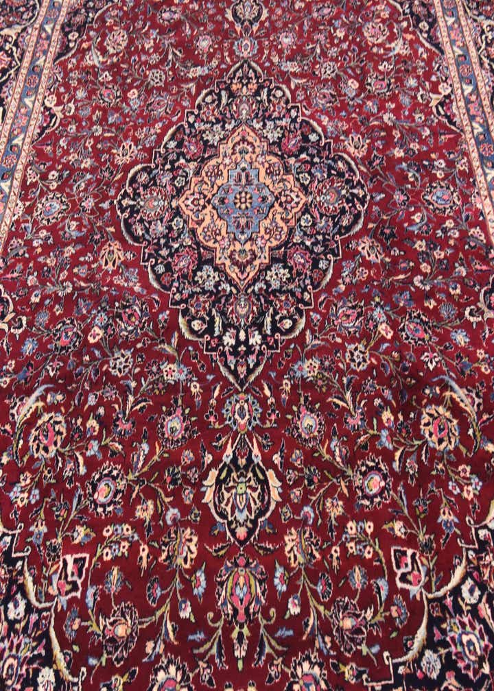 9' 7 x 13' 6 Hand Knotted Mashad Persian Wool Rug
