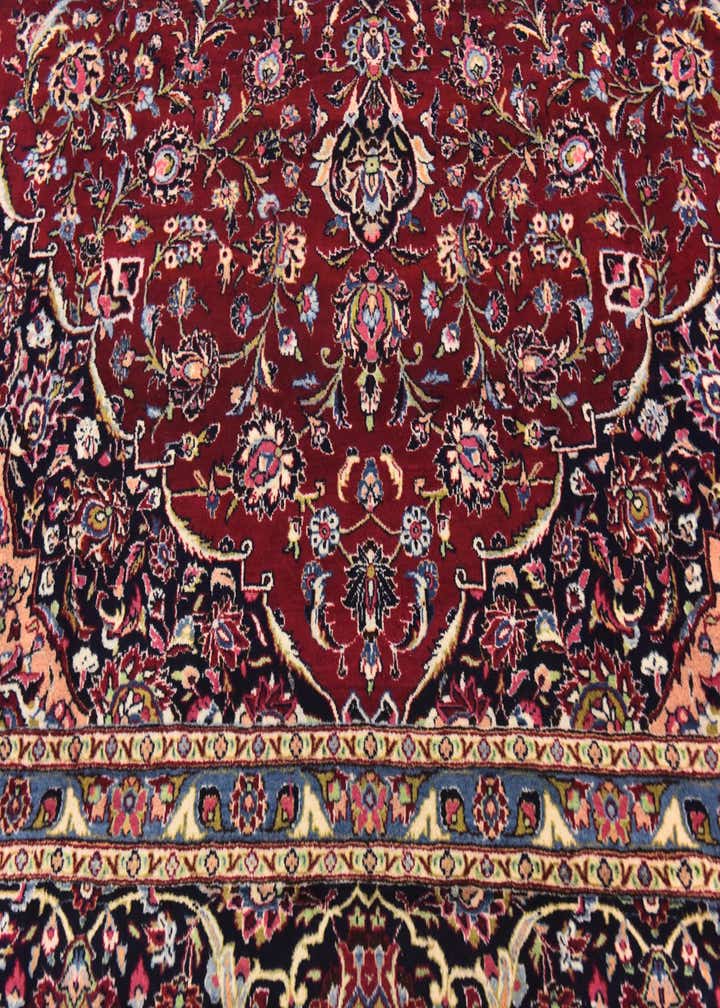 9' 7 x 13' 6 Hand Knotted Mashad Persian Wool Rug