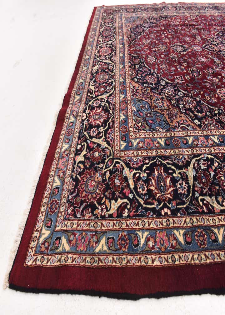 9' 7 x 13' 6 Hand Knotted Mashad Persian Wool Rug