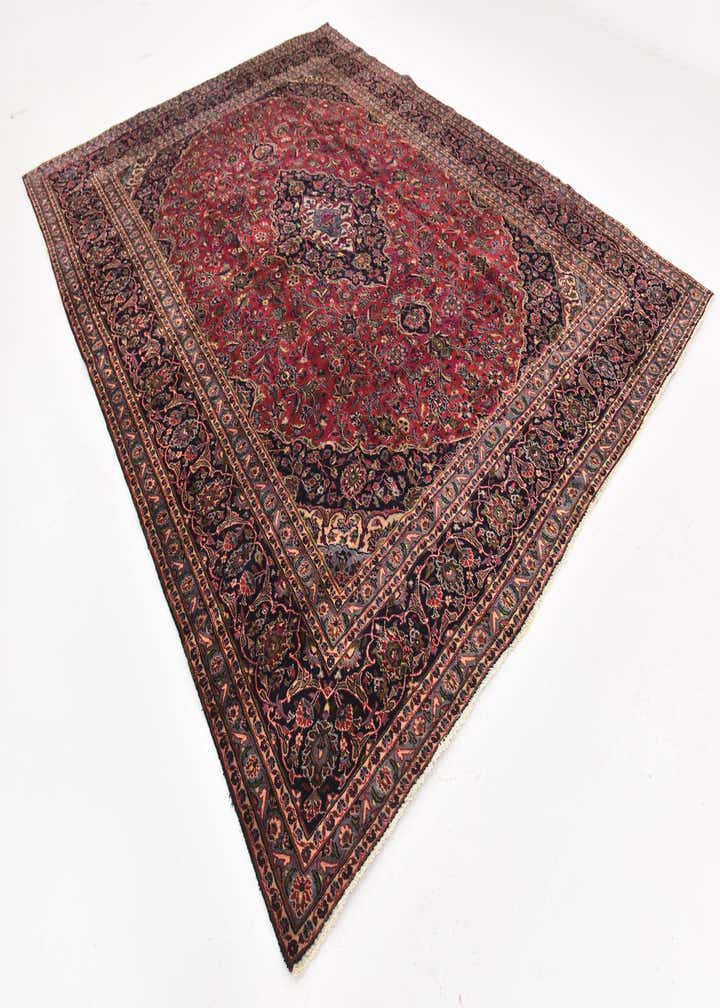 9' 7 x 12' Hand Knotted Mashad Persian Wool Rug