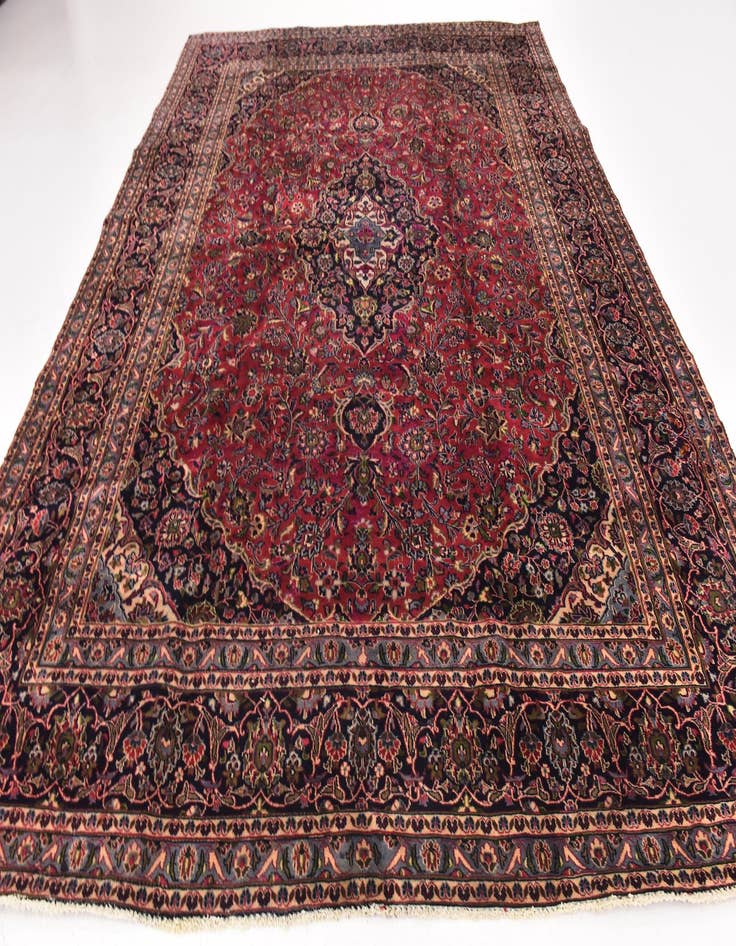 Detail image of 9' 7 x 12' Hand Knotted Mashad Persian Wool Rug
