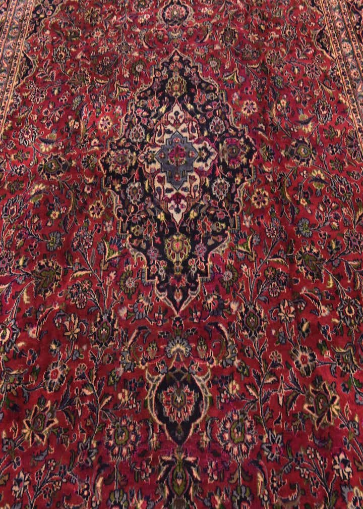 9' 7 x 12' Hand Knotted Mashad Persian Wool Rug