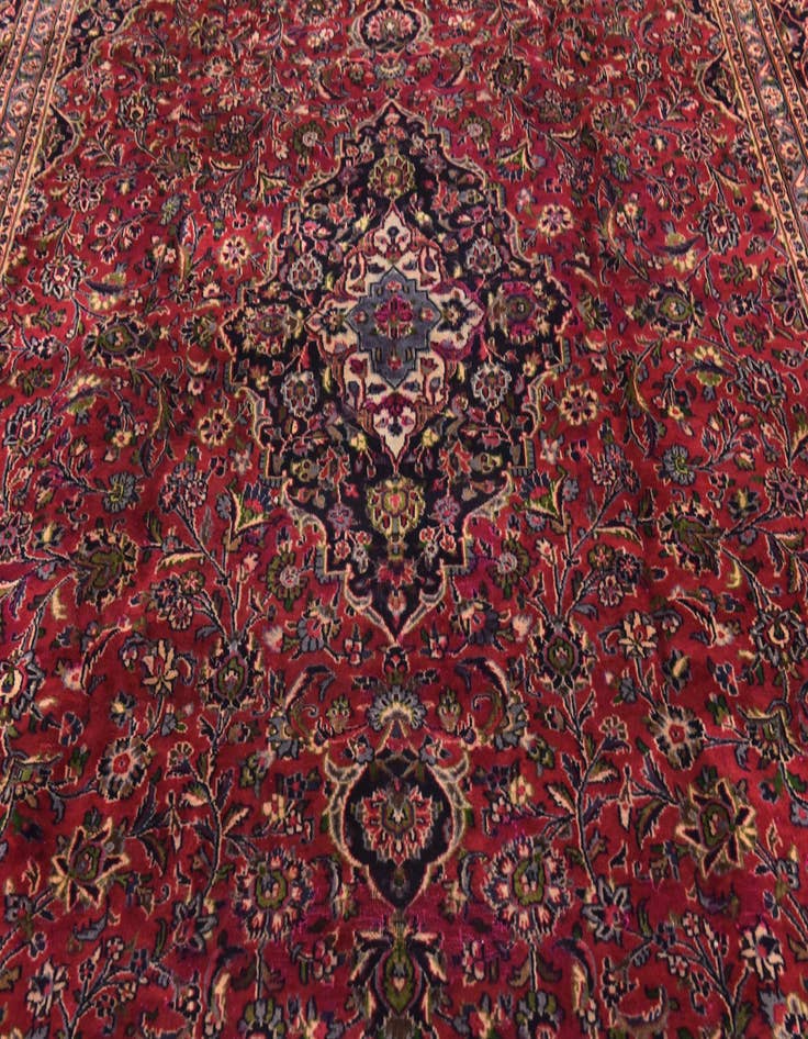 Detail image of 9' 7 x 12' Hand Knotted Mashad Persian Wool Rug