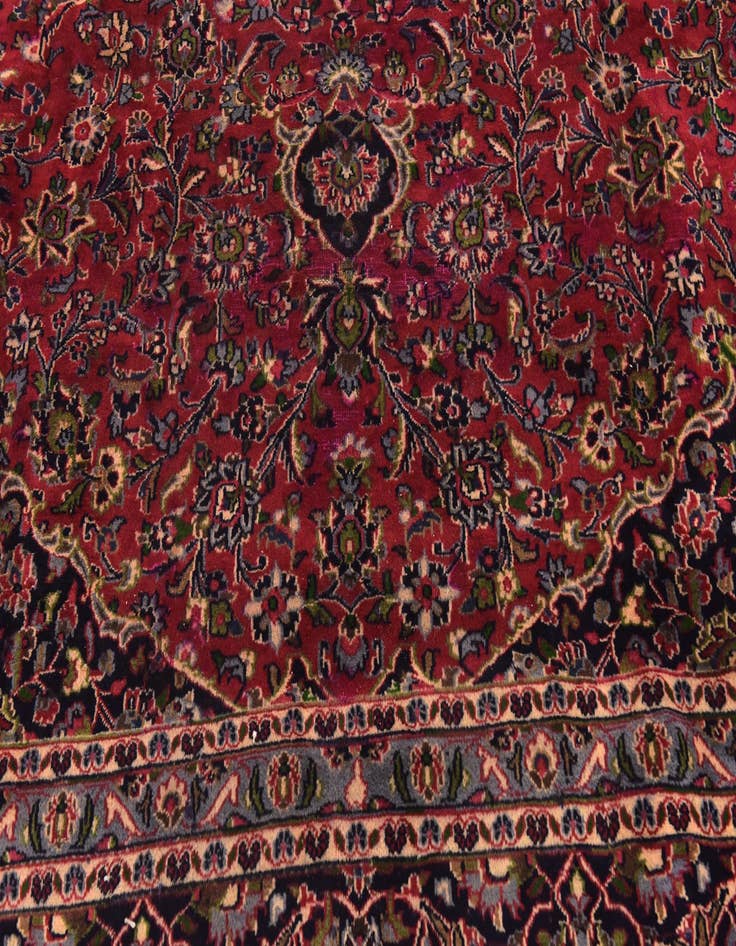 Detail image of 9' 7 x 12' Hand Knotted Mashad Persian Wool Rug