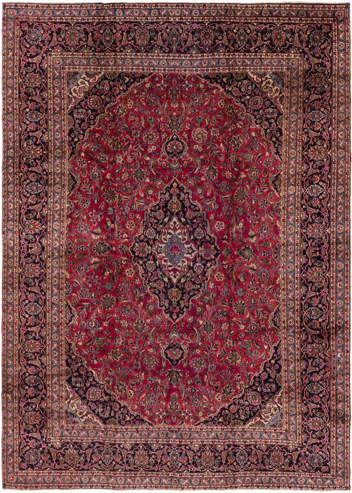 9' 7 x 12' Hand Knotted Mashad Persian Wool Rug