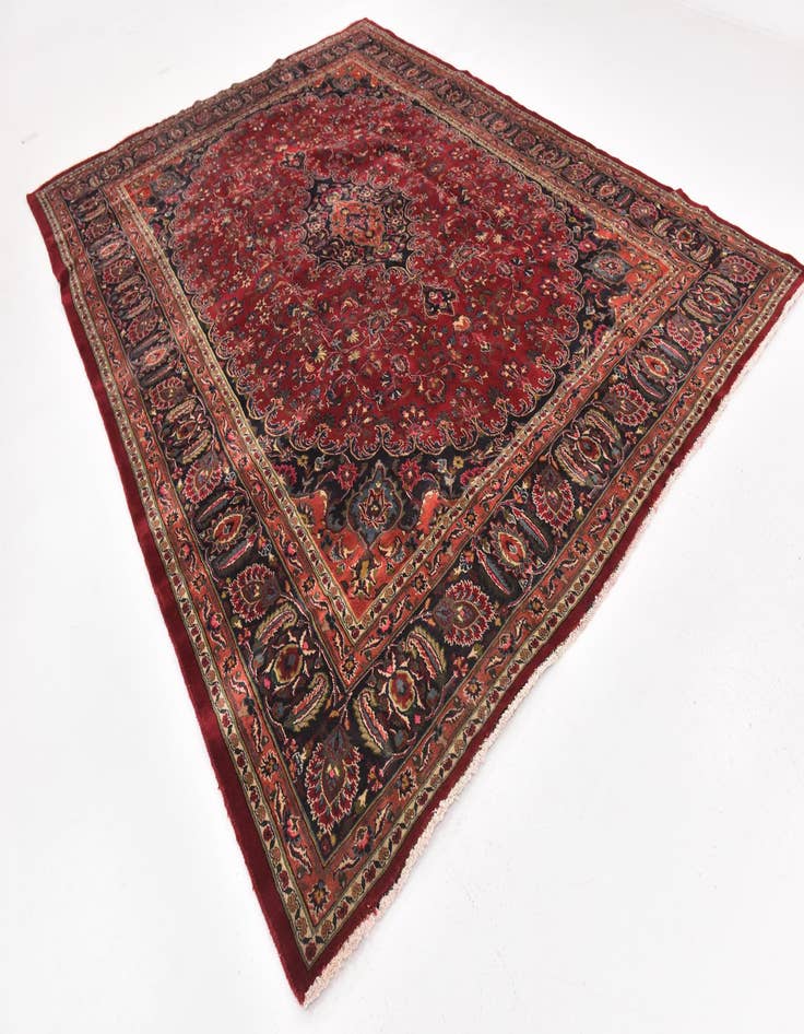 Detail image of 10' x 12' 8  Hand Knotted Mashad Persian Wool Rug