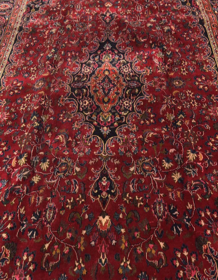 Detail image of 10' x 12' 8  Hand Knotted Mashad Persian Wool Rug