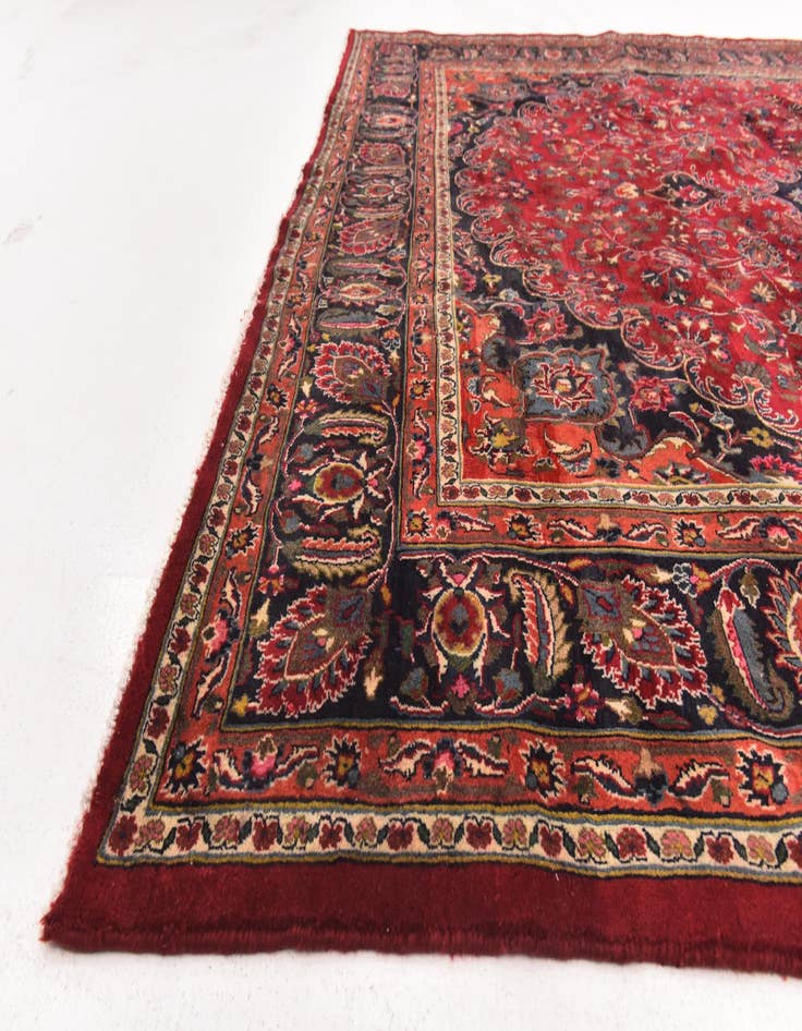 Detail image of 10' x 12' 8  Hand Knotted Mashad Persian Wool Rug