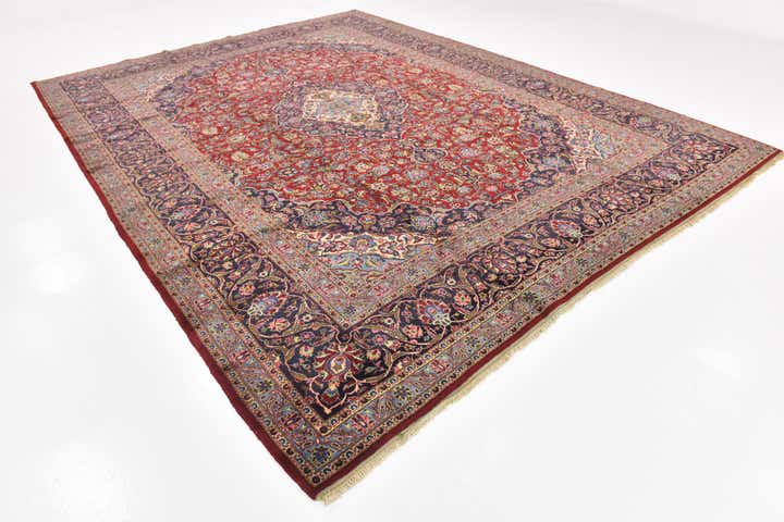 10' x 13' 5 Hand Knotted Mashad Persian Wool Rug