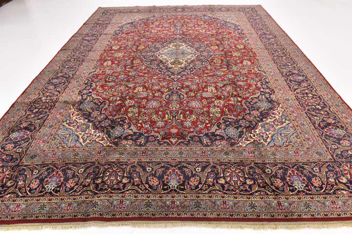 10' x 13' 5 Hand Knotted Mashad Persian Wool Rug