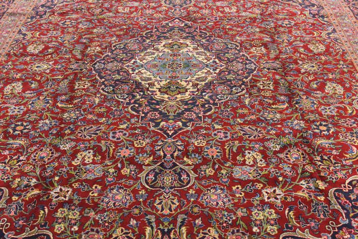 10' x 13' 5 Hand Knotted Mashad Persian Wool Rug