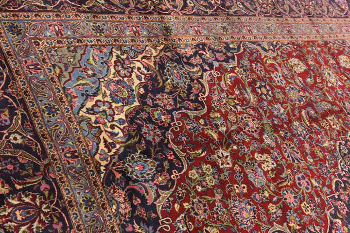 10' x 13' 5 Hand Knotted Mashad Persian Wool Rug