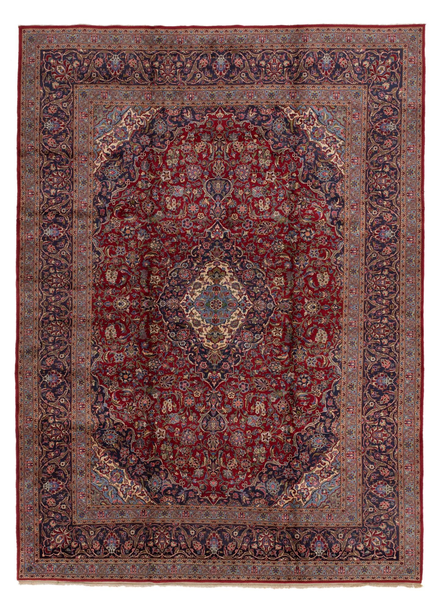 10' x 13' 5 Hand Knotted Mashad Persian Wool Rug