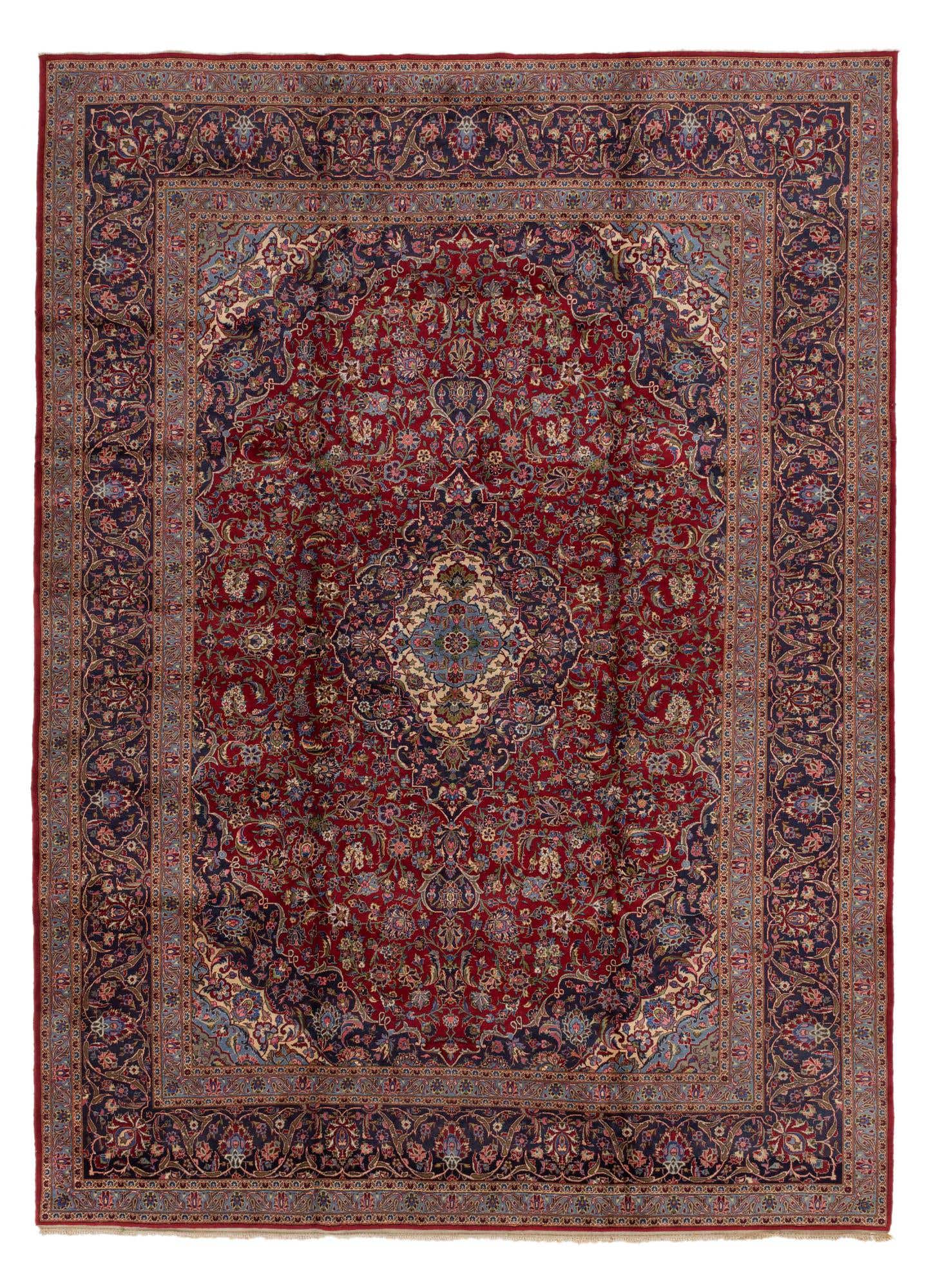 10' x 13' 5 Hand Knotted Mashad Persian Wool Rug
