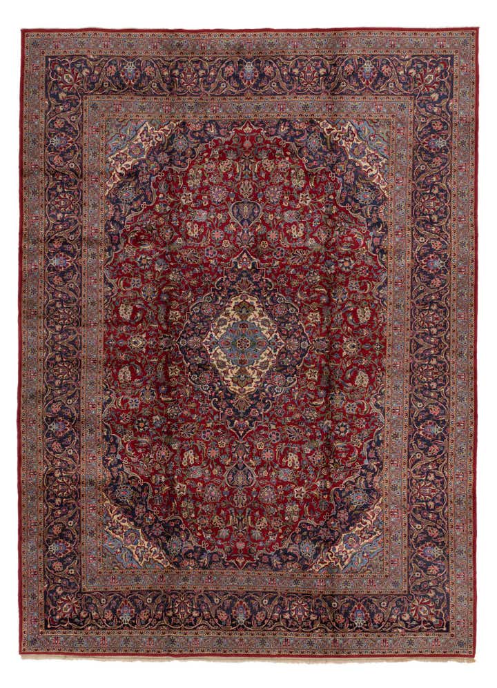 10' x 13' 5 Hand Knotted Mashad Persian Wool Rug