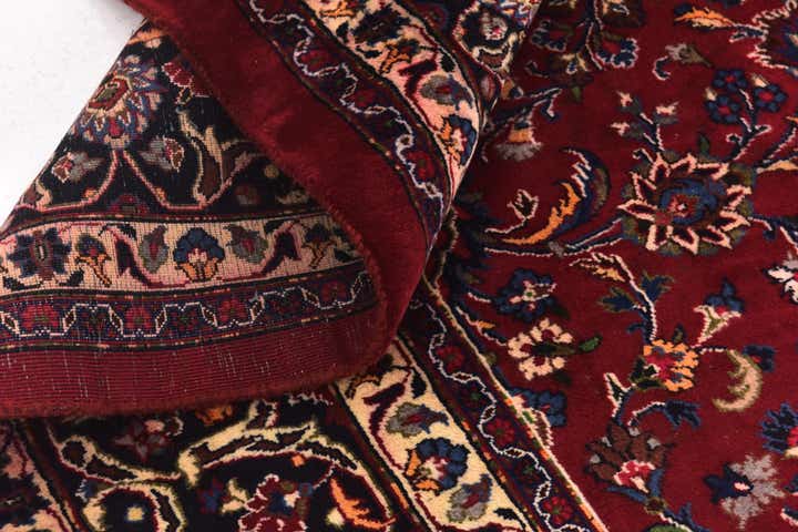 9' 9 x 12' 8 Hand Knotted Mashad Persian Wool Rug