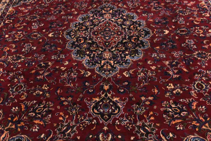 9' 9 x 12' 8 Hand Knotted Mashad Persian Wool Rug