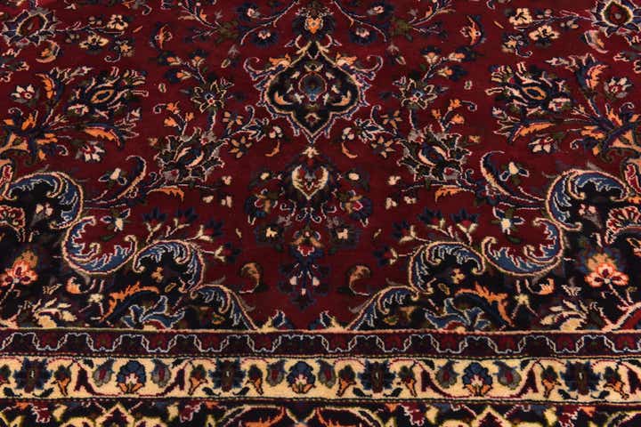9' 9 x 12' 8 Hand Knotted Mashad Persian Wool Rug