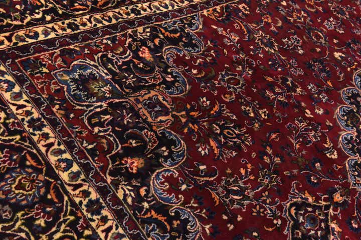 9' 9 x 12' 8 Hand Knotted Mashad Persian Wool Rug