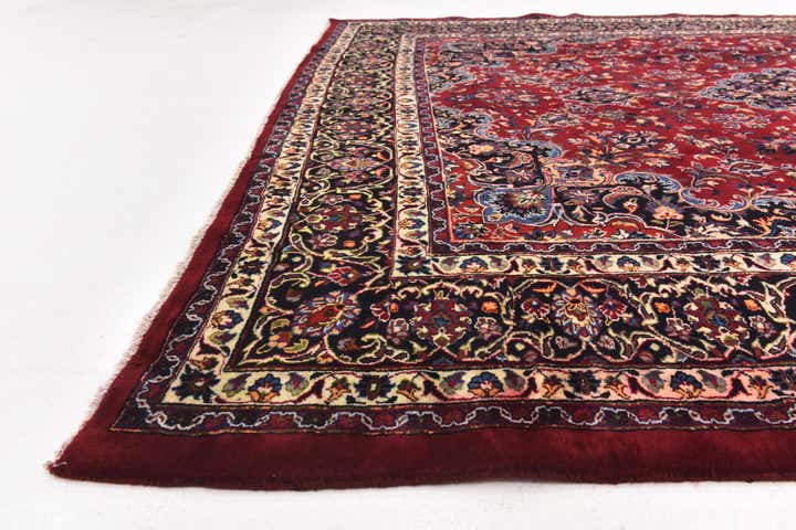 9' 9 x 12' 8 Hand Knotted Mashad Persian Wool Rug