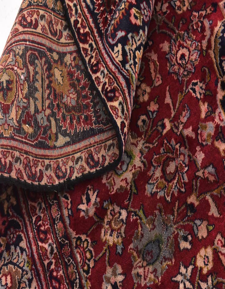 Detail image of 9' 3 x 11' 8 Hand Knotted Mashad Persian Wool Rug