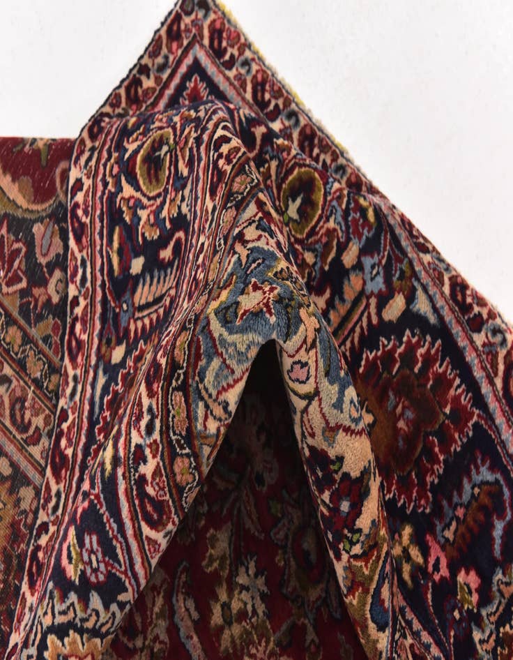 Detail image of 9' 3 x 11' 8 Hand Knotted Mashad Persian Wool Rug