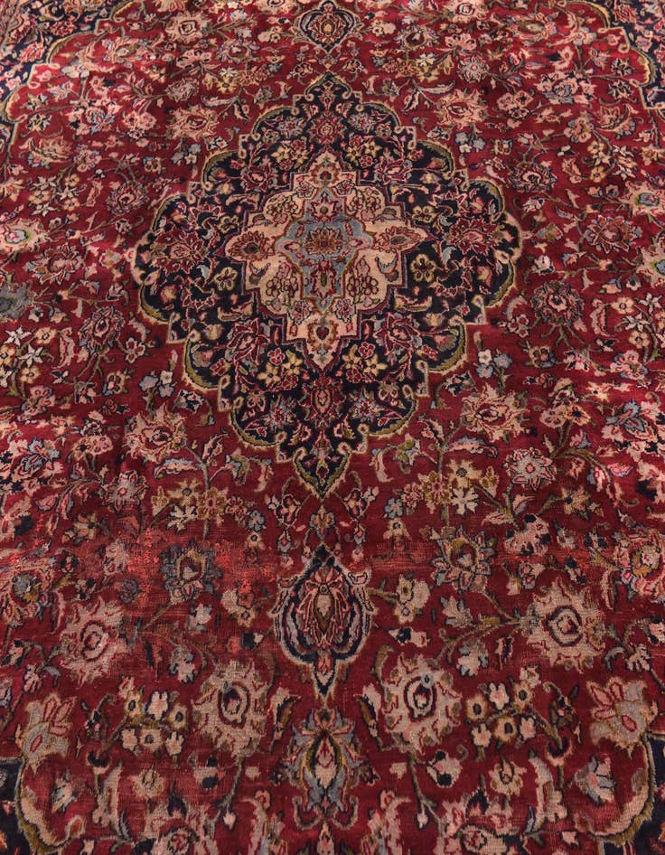 Detail image of 9' 3 x 11' 8 Hand Knotted Mashad Persian Wool Rug