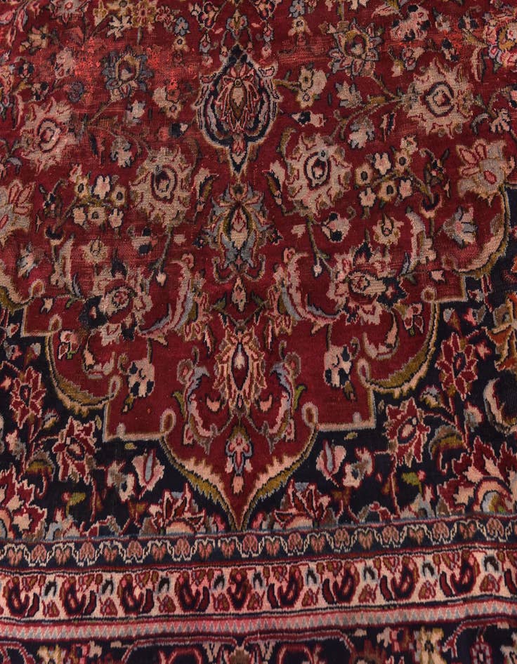 Detail image of 9' 3 x 11' 8 Hand Knotted Mashad Persian Wool Rug