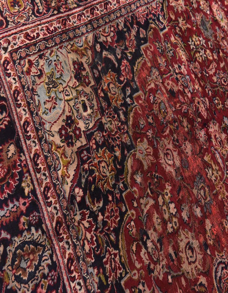 Detail image of 9' 3 x 11' 8 Hand Knotted Mashad Persian Wool Rug