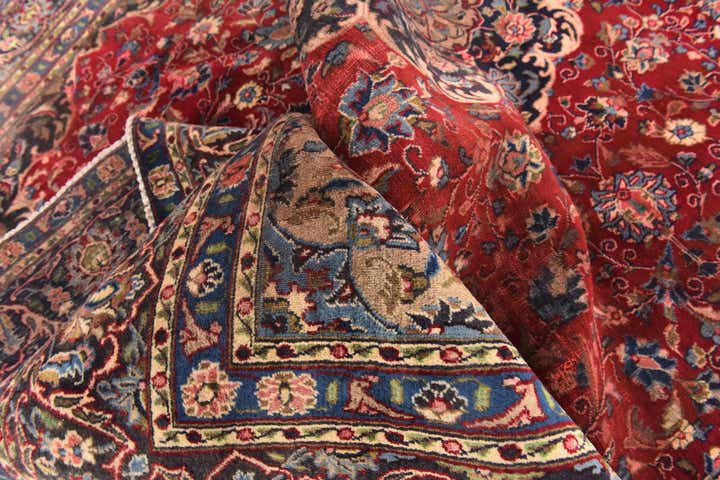 9' x 12' 10 Hand Knotted Mashad Persian Wool Rug