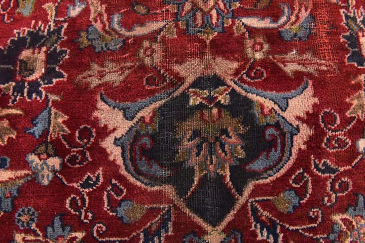 9' x 12' 10 Hand Knotted Mashad Persian Wool Rug