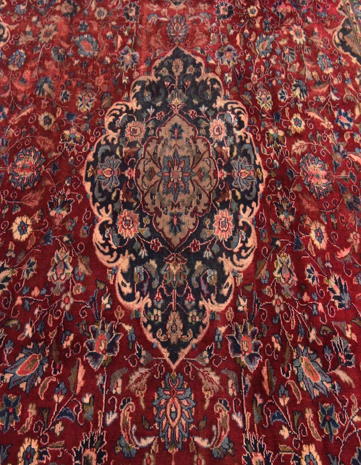 Detail image of 9' x 12' 10  Hand Knotted Mashad Persian Wool Rug