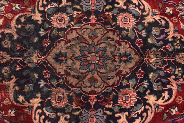 9' x 12' 10 Hand Knotted Mashad Persian Wool Rug