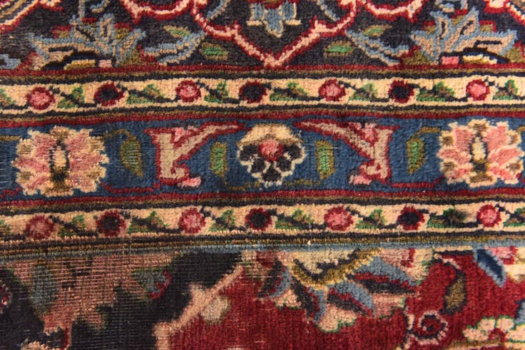 Detail image of 9' x 12' 10 Hand Knotted Mashad Persian Wool Rug