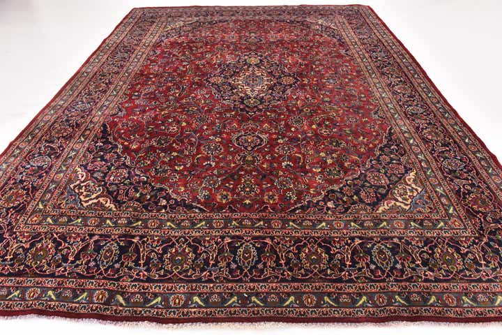 9' 9 x 12' 9 Hand Knotted Mashad Persian Wool Rug