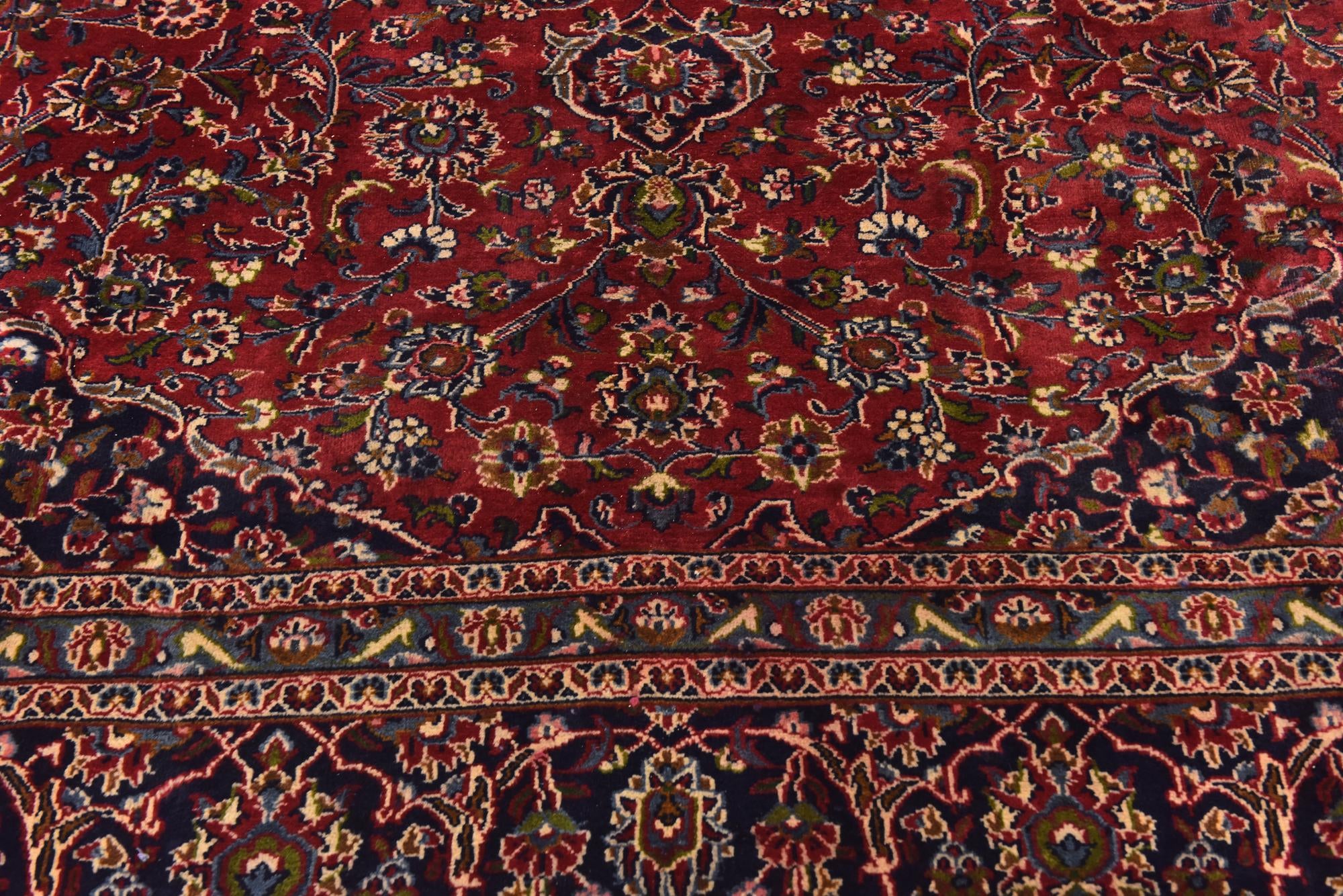 9' 9 x 12' 9 Hand Knotted Mashad Persian Wool Rug