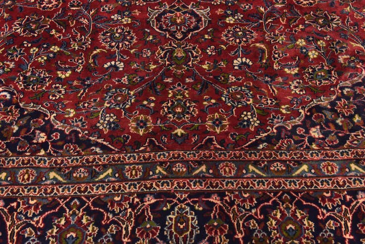 Detail image of 9' 9 x 12' 9 Hand Knotted Mashad Persian Wool Rug