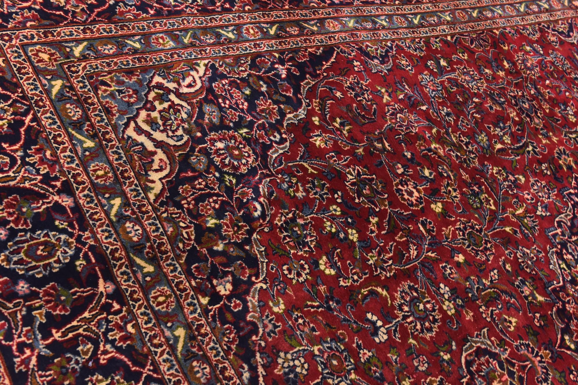 9' 9 x 12' 9 Hand Knotted Mashad Persian Wool Rug