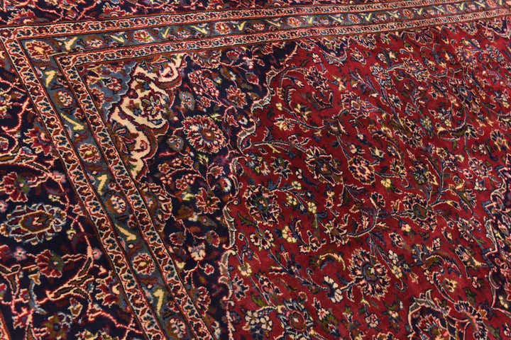9' 9 x 12' 9 Hand Knotted Mashad Persian Wool Rug